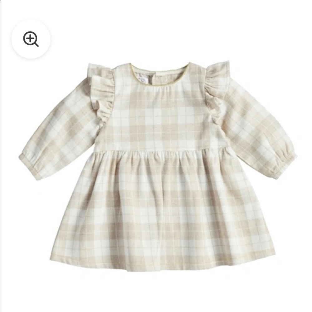 Mud pie plaid dress with reversible bib 3-6 month NWT